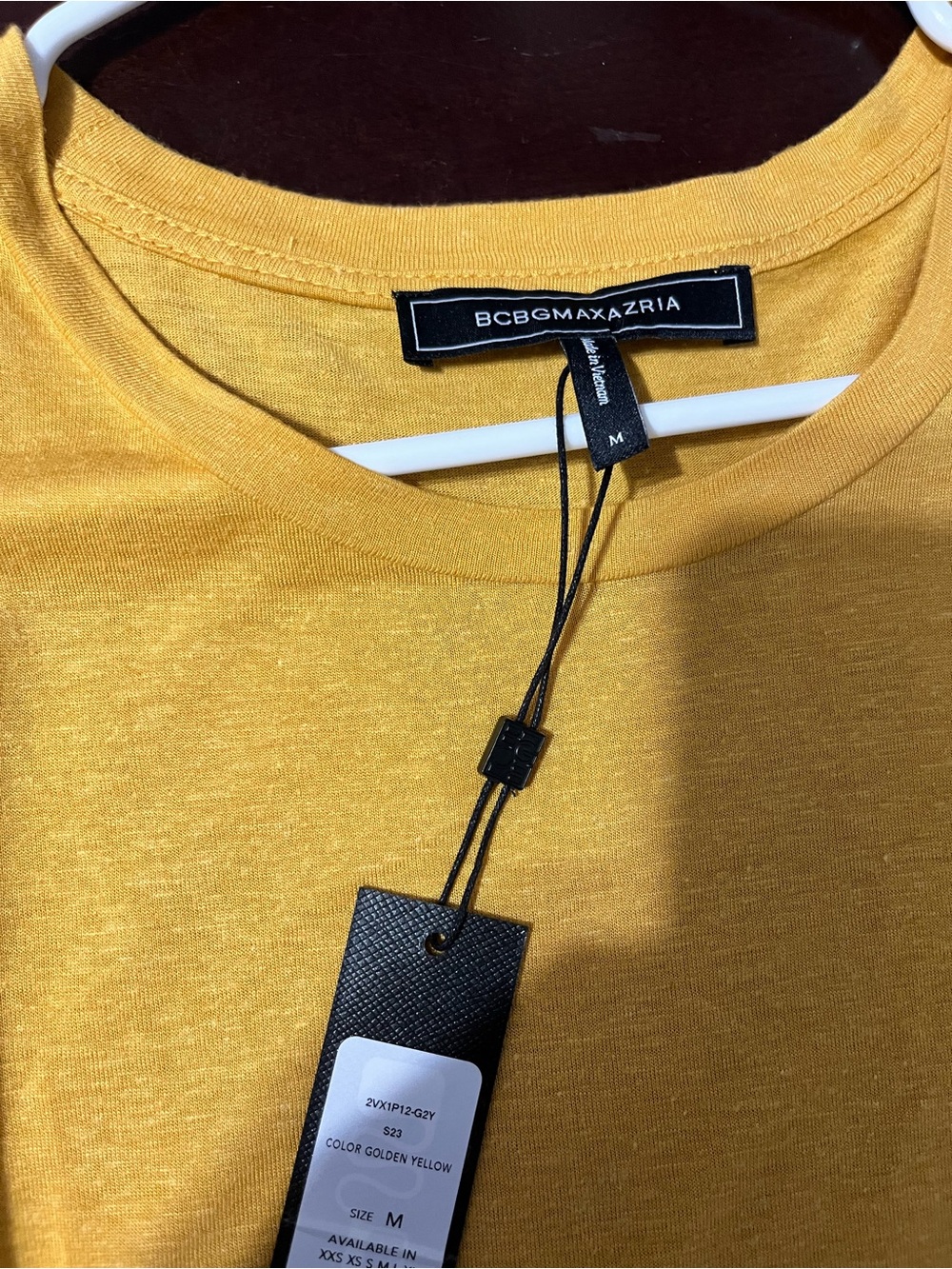 BCBGMaxAzria Golden Yellow Short Sleeve Tee